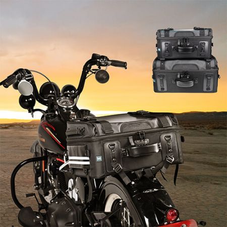 Engros Cruiser Rear Bag - Motorsykkelbagasje Touring Rack Bag, Tail Bag, Back Rest Bag, Sissy Bar Bag